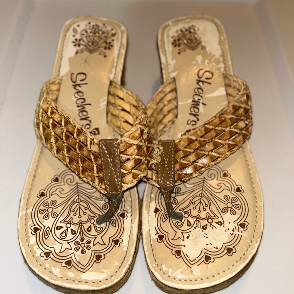 Skechers Cali Woven Espadrille Wedge Sandals Size 8 l Women’s Boho Summer Shoes - Picture 13 of 13